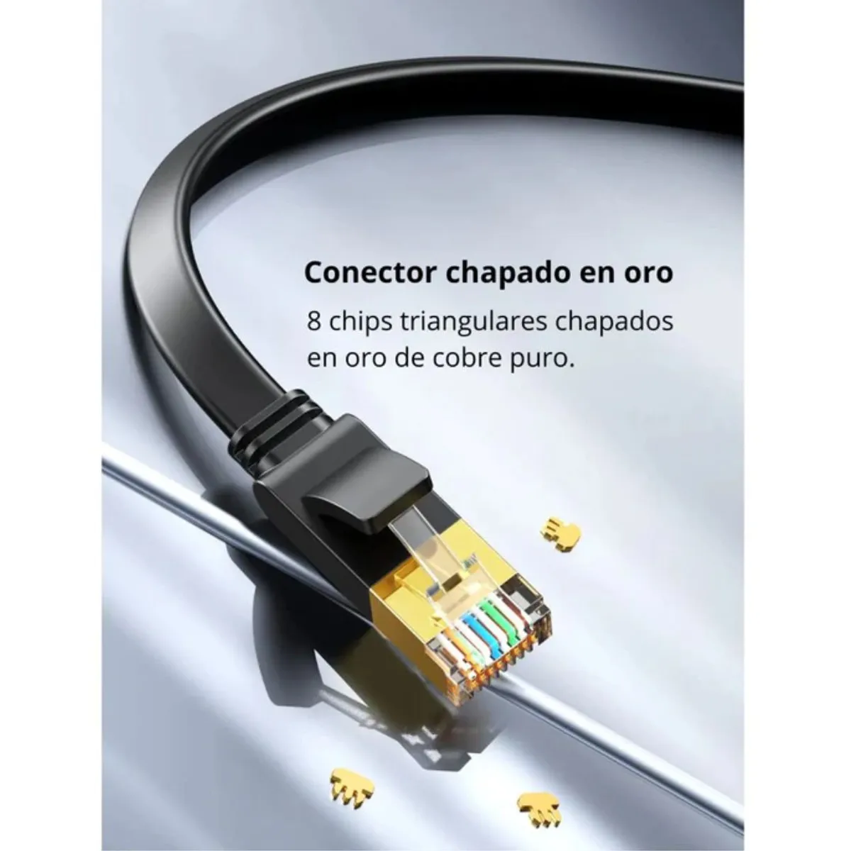 CABLE ETHERNET UGREEN NW106 CAT 7 PLANO 1M 10GBPS RJ45 PARA PS5 XBOX PC ROUTER SMART TV - 7