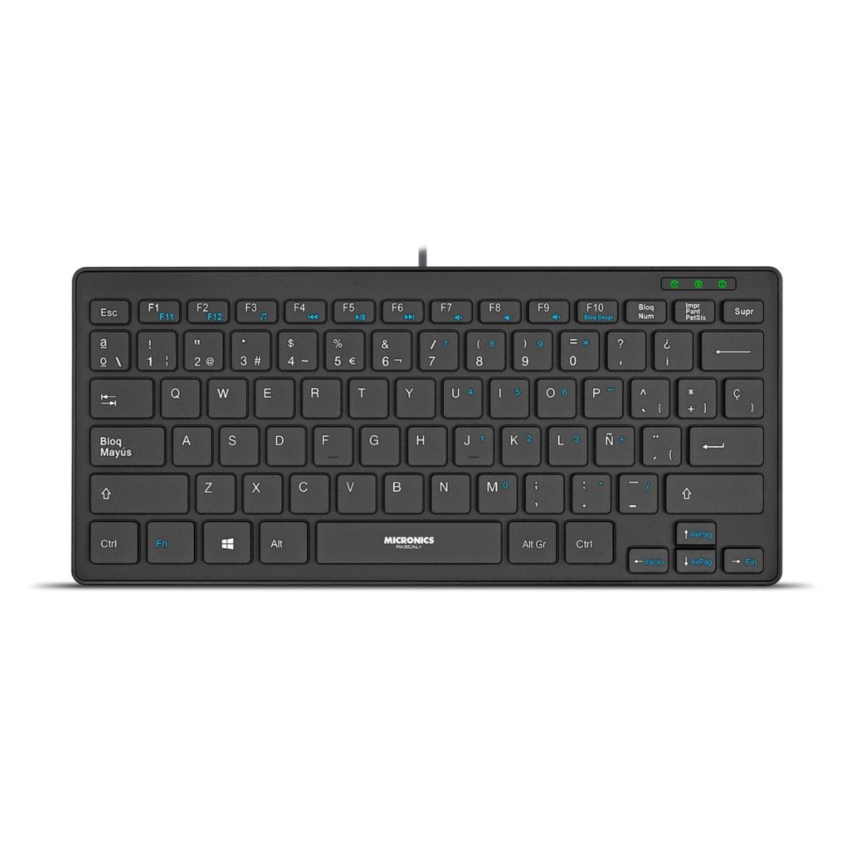 TECLADO USB SLIM MICRONICS PASCAL+ MICK500 ESPAÑOL CON PROTECTOR DE SILICONA - 1