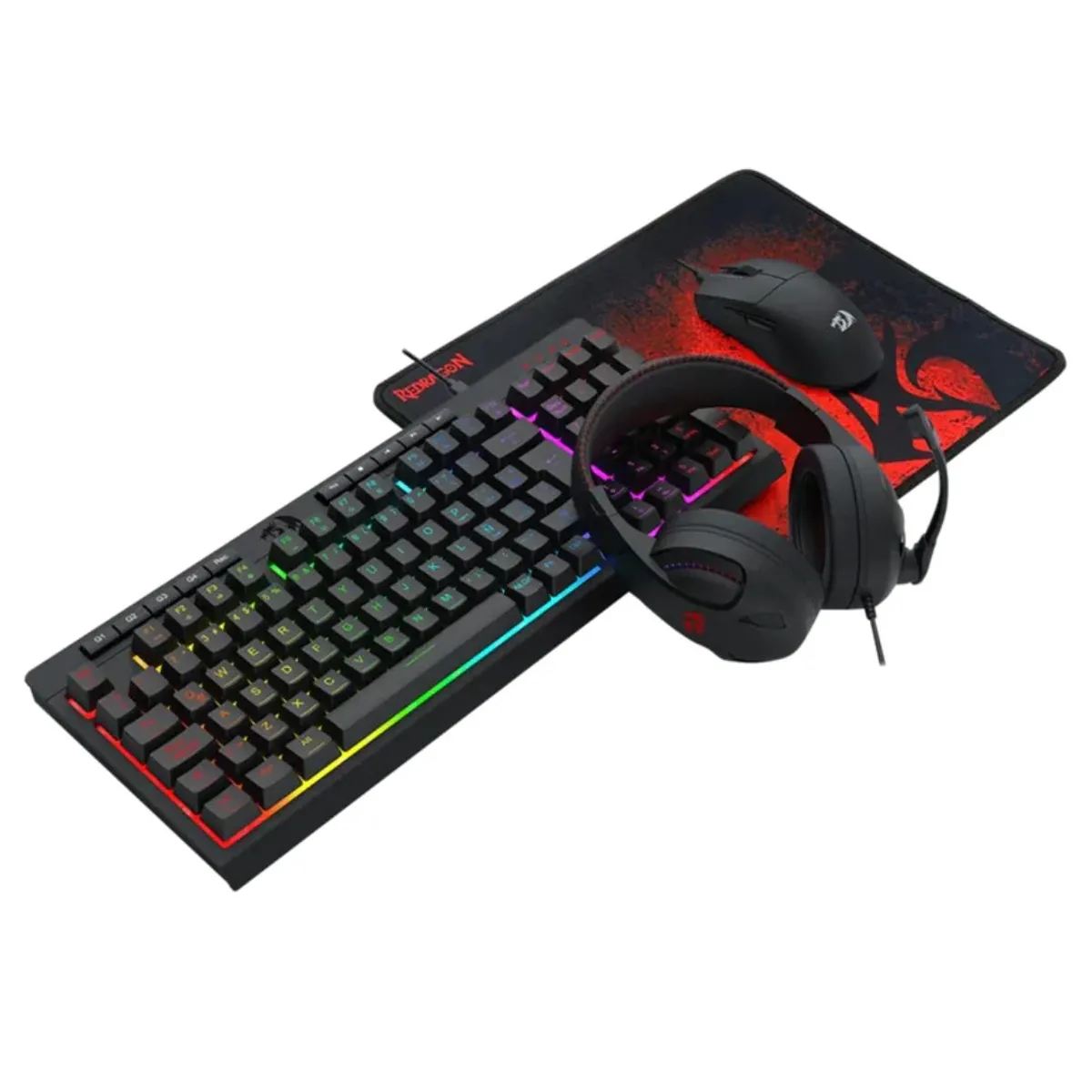 COMBO GAMER REDRAGON S147 4 EN 1 TECLADO MOUSE AUDÍFONOS Y MOUSEPAD RGB PARA PC - 3