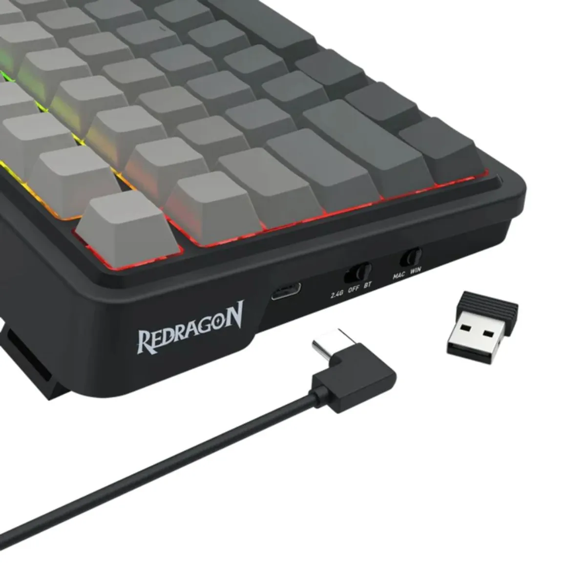 TECLADO MECÁNICO GAMER REDRAGON EISA PRO K686SP-RGB-PRO 99 TECLAS BLUETOOTH RGB CON PERILLA - 5