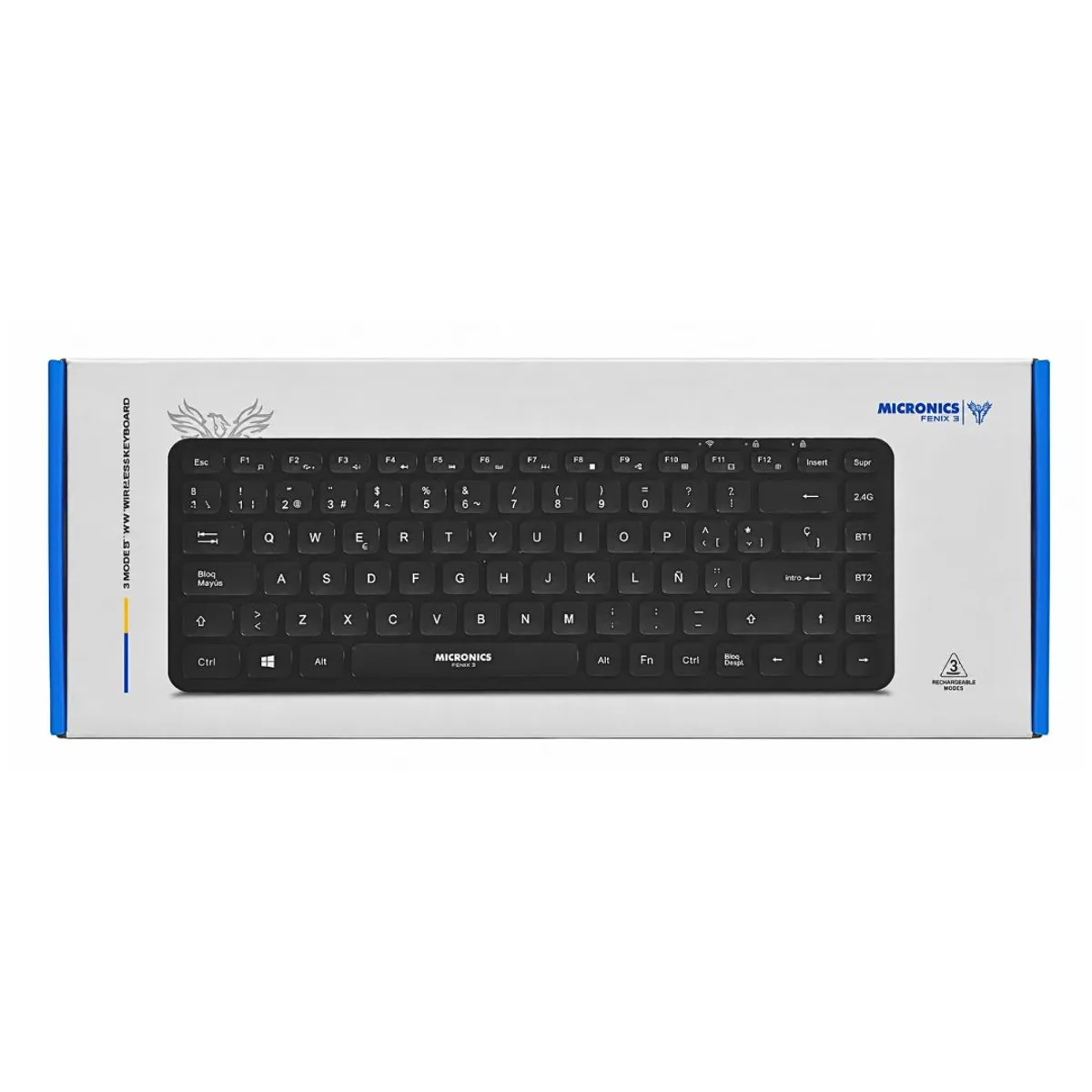 TECLADO INALÁMBRICO MICRONICS FENIX 3 K603-3M BLUETOOTH 2.4GHZ RECARGABLE - 5