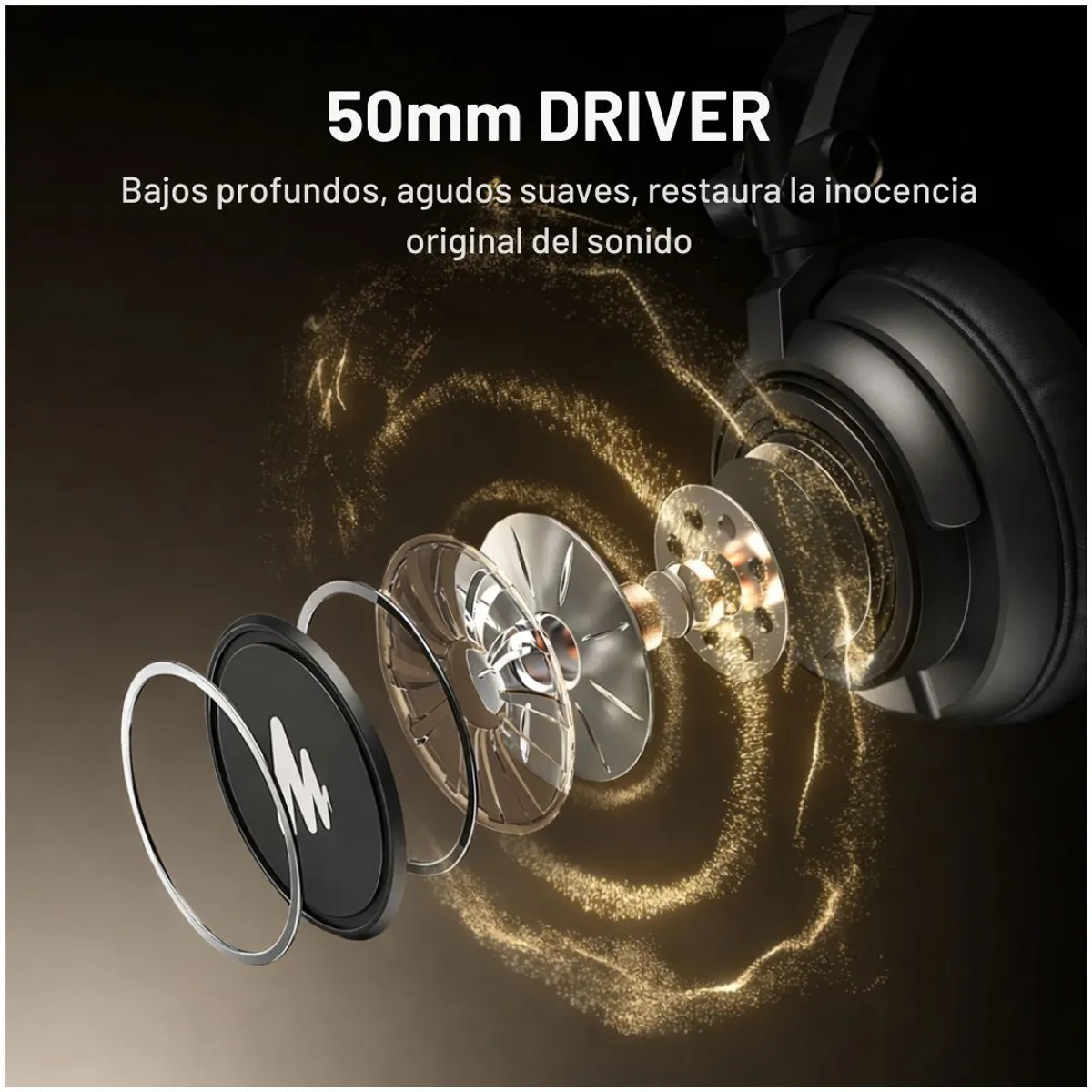 AUDÍFONOS MAONO MH601 PROFESIONALES DE ESTUDIO DJ 50MM CERRADOS 32 OHM CON CABLE 3M - 2