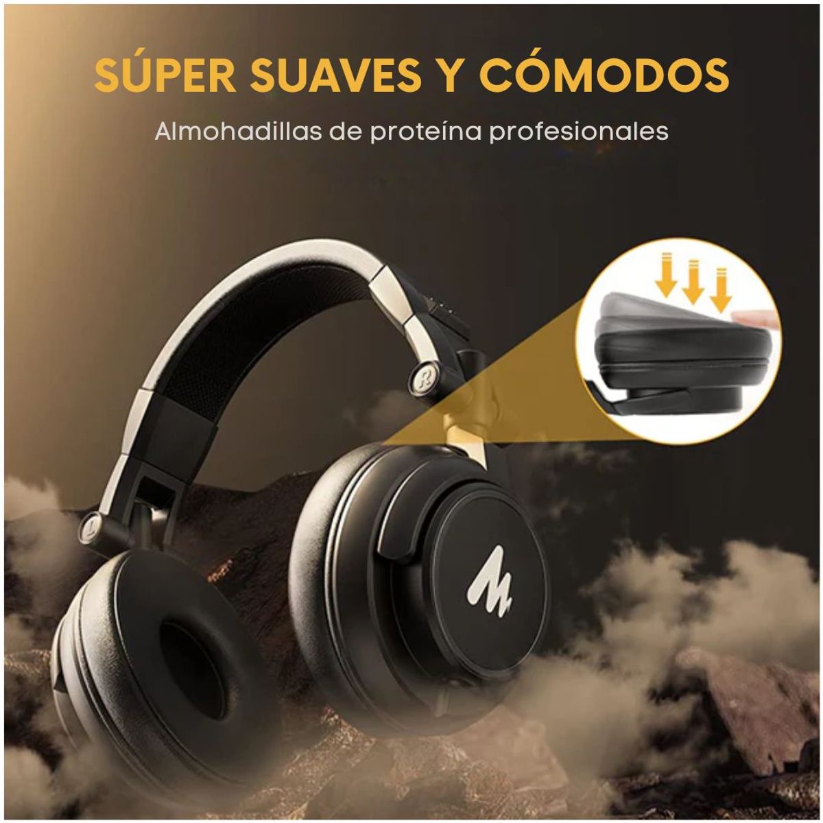 AUDÍFONOS MAONO MH601 PROFESIONALES DE ESTUDIO DJ 50MM CERRADOS 32 OHM CON CABLE 3M - 7