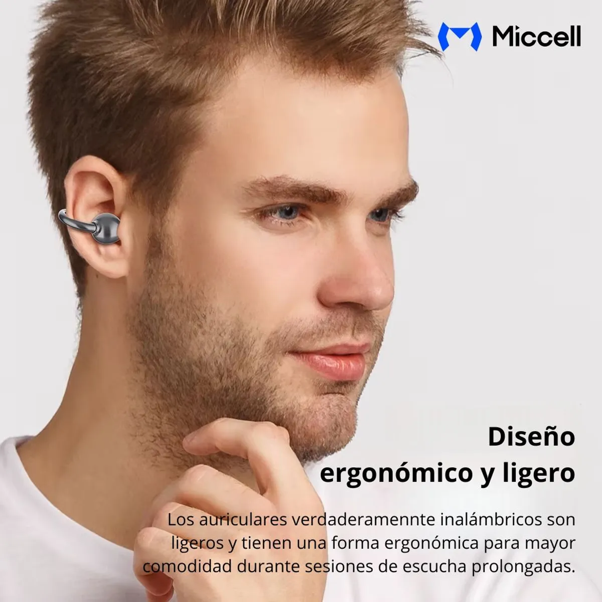 AUDÍFONOS BLUETOOTH INALÁMBRICOS CON CLIP PARA OREJA TWS ESTUCHE DE CARGA MICCELL VQ-BH106 - 4