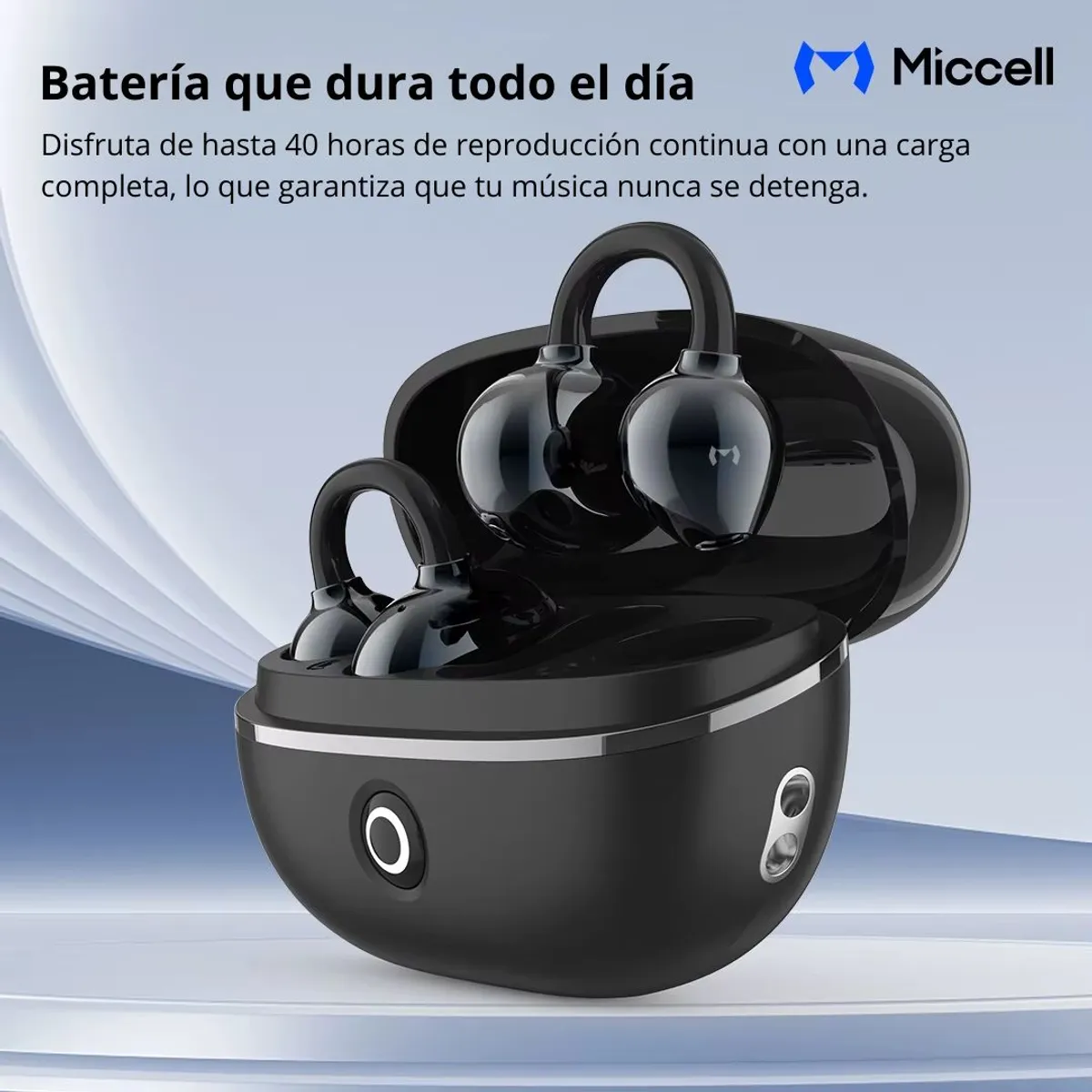 AUDÍFONOS BLUETOOTH INALÁMBRICOS CON CLIP PARA OREJA TWS ESTUCHE DE CARGA MICCELL VQ-BH106 - 5
