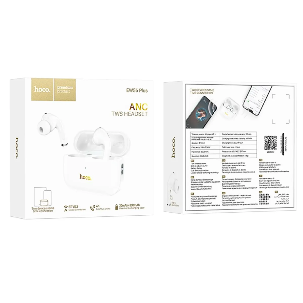 AUDÍFONOS BLUETOOTH HOCO EW56 PLUS TWS IN EAR CON ANC CONTROL TÁCTIL Y BLUETOOTH 5.3 - 3