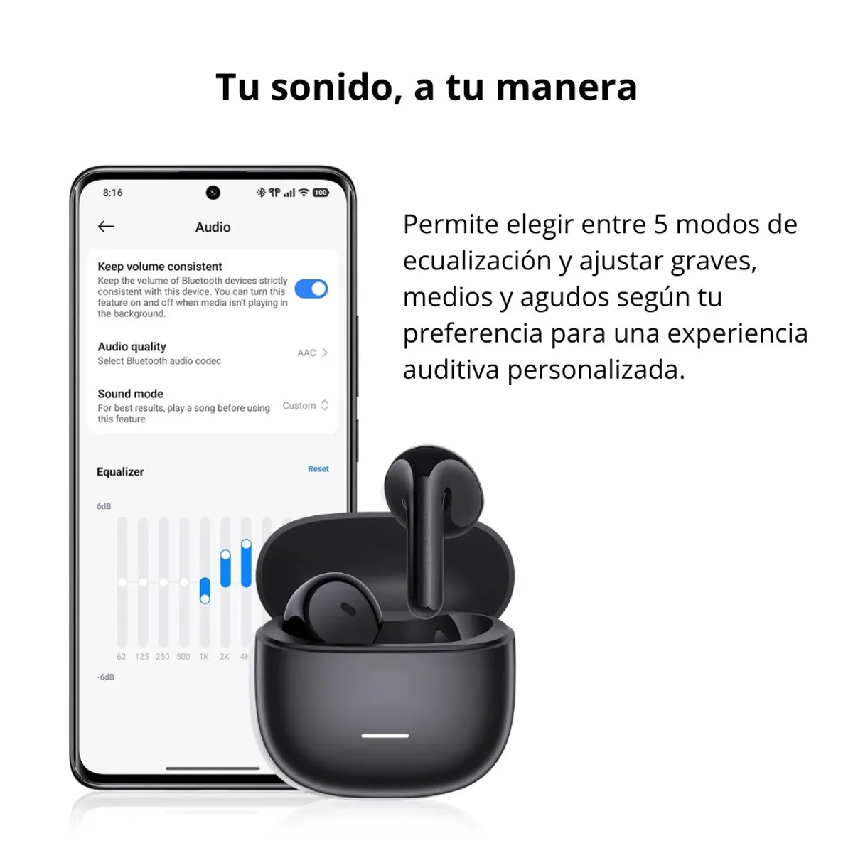 AUDÍFONOS BLUETOOTH REDMI BUDS 8 ACTIVE 37 HORAS BLUETOOTH 5.4 IP54 Y MICRÓFONO IA - 3