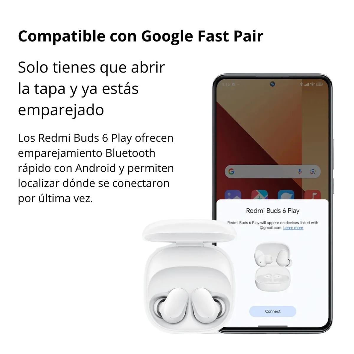 AUDÍFONOS BLUETOOTH REDMI BUDS 6 PLAY IA 36 HORAS BLUETOOTH 5.4 CARGA RÁPIDA IPX4 - 2