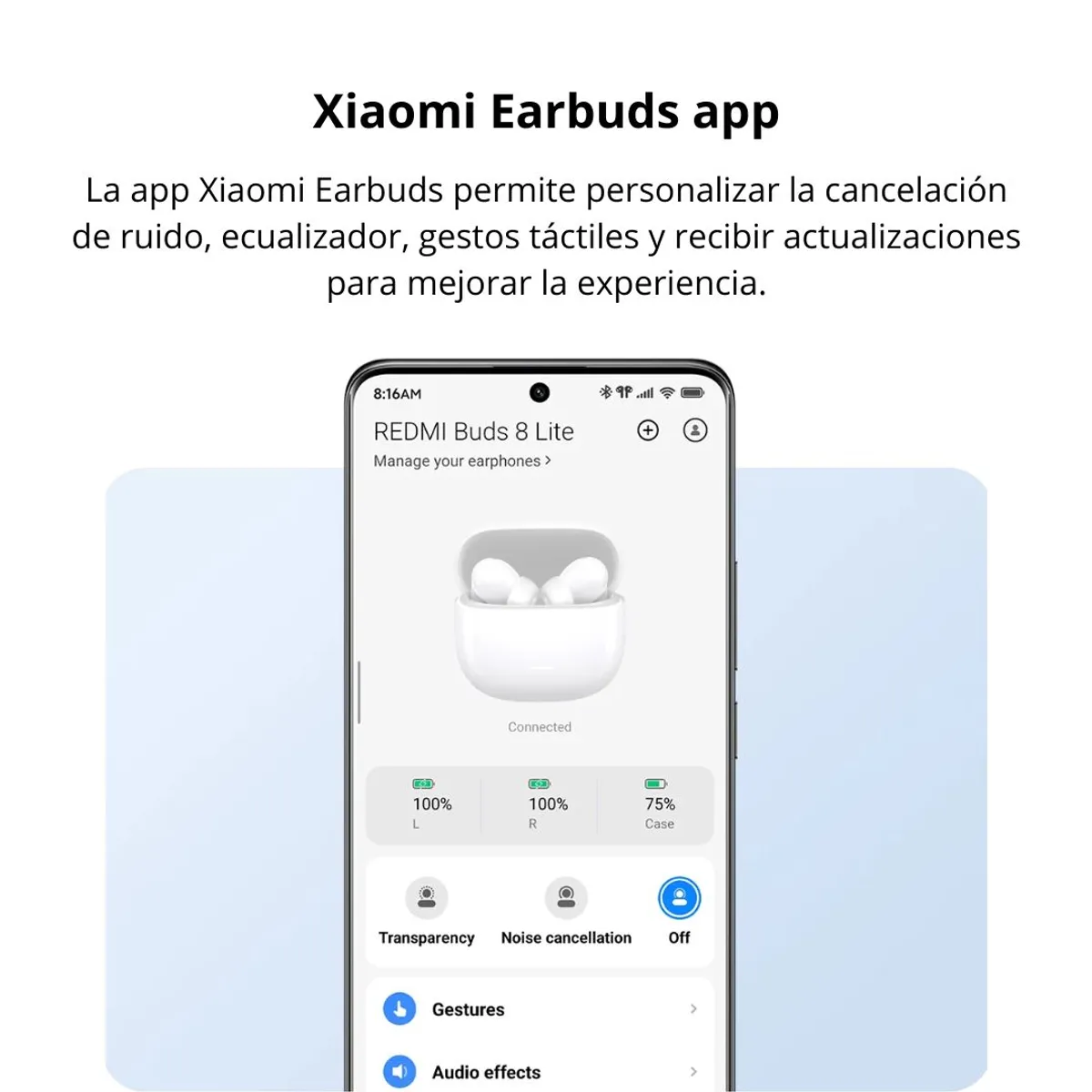 AUDÍFONOS BLUETOOTH REDMI BUDS 8 LITE ANC 42DB 36 HORAS BLUETOOTH 5.4 Y IA - 2
