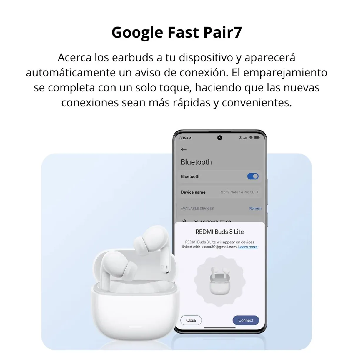 AUDÍFONOS BLUETOOTH REDMI BUDS 8 LITE ANC 42DB 36 HORAS BLUETOOTH 5.4 Y IA - 3