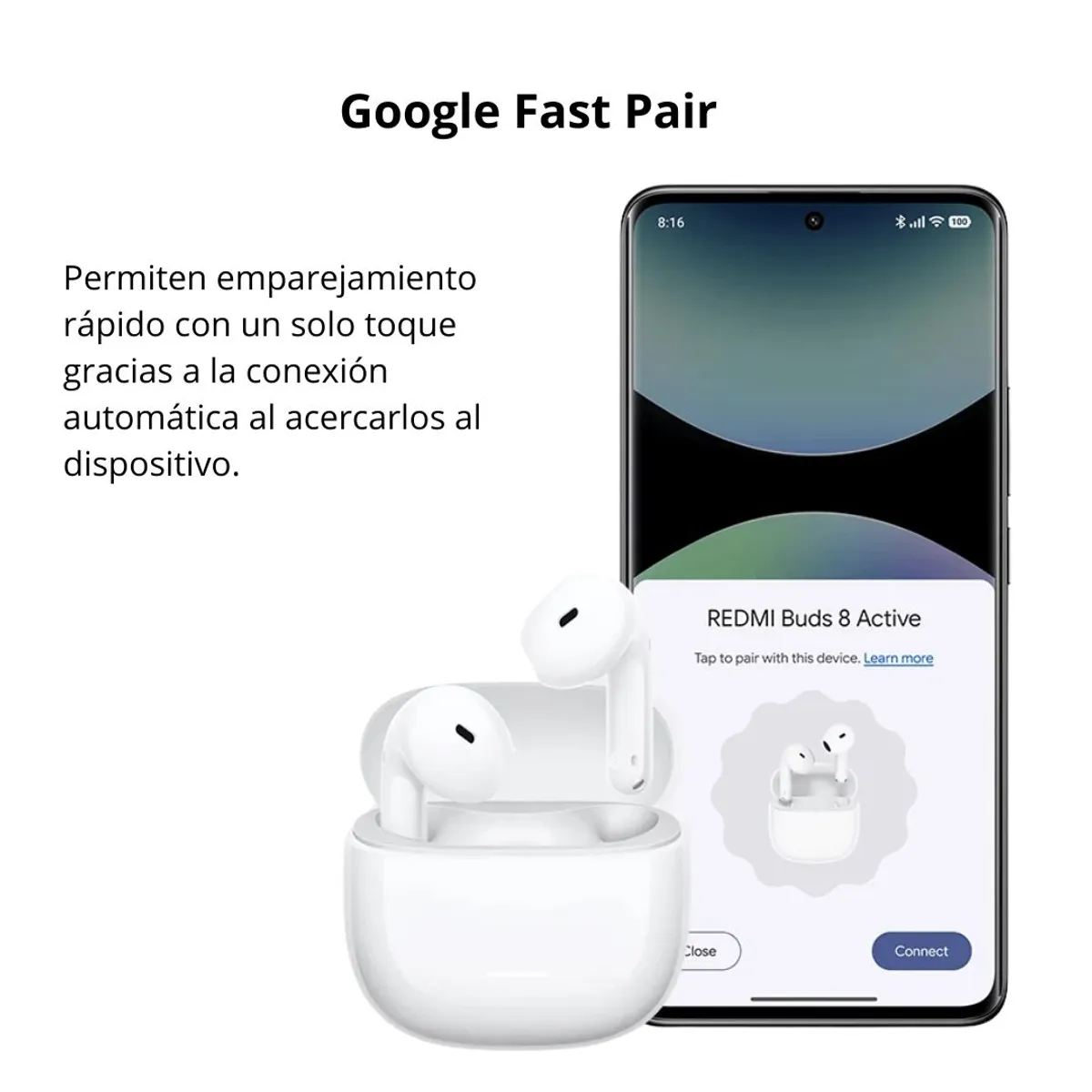 AUDÍFONOS BLUETOOTH REDMI BUDS 8 ACTIVE 37 HORAS BLUETOOTH 5.4 IP54 Y MICRÓFONO IA - 2