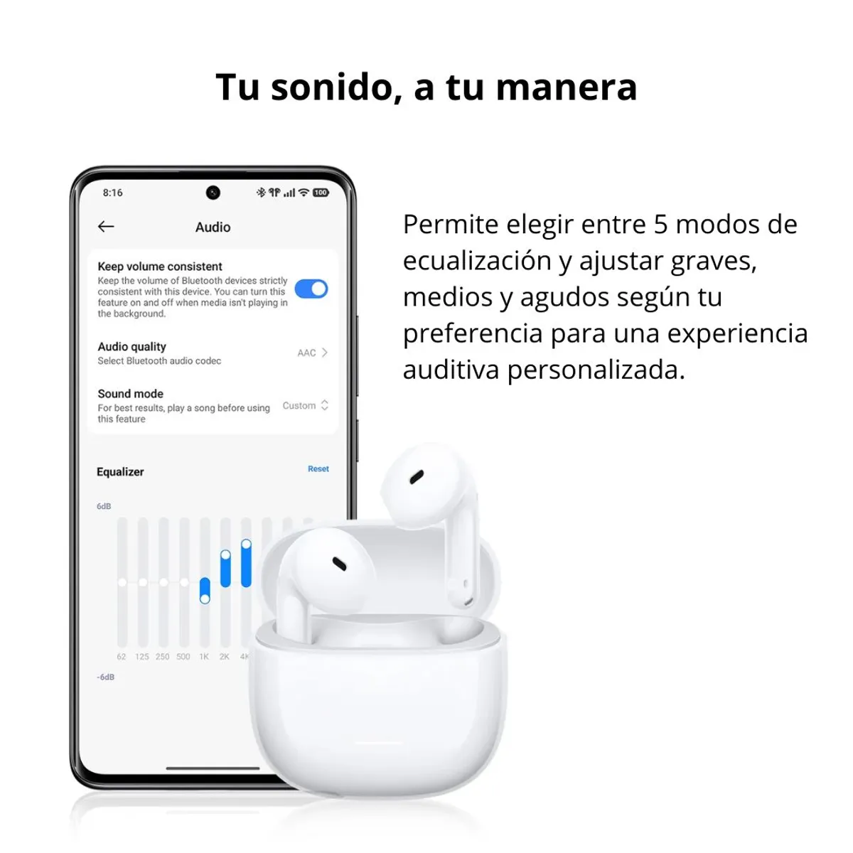 AUDÍFONOS BLUETOOTH REDMI BUDS 8 ACTIVE 37 HORAS BLUETOOTH 5.4 IP54 Y MICRÓFONO IA - 3