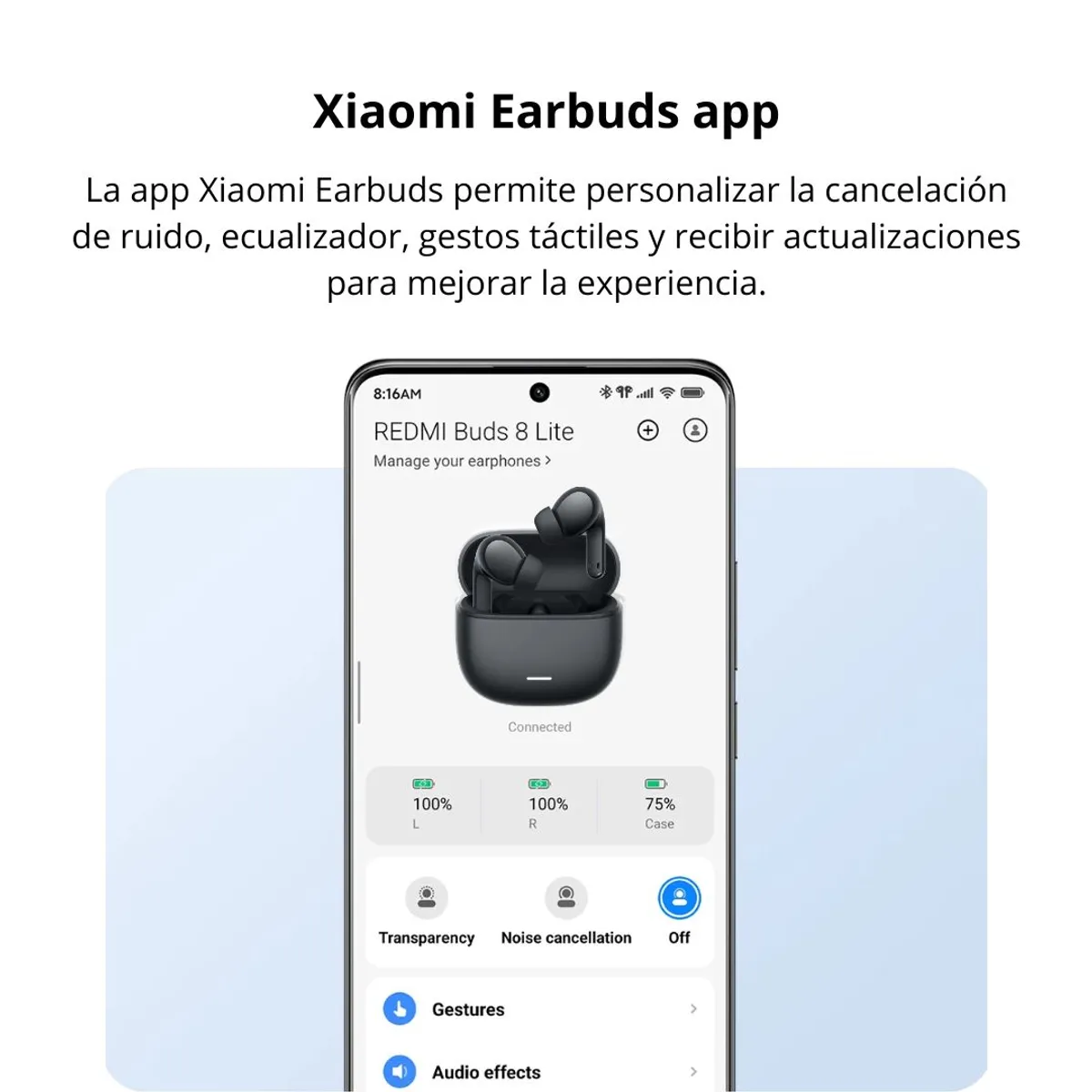 AUDÍFONOS BLUETOOTH REDMI BUDS 8 LITE ANC 42DB 36 HORAS BLUETOOTH 5.4 Y IA - 2