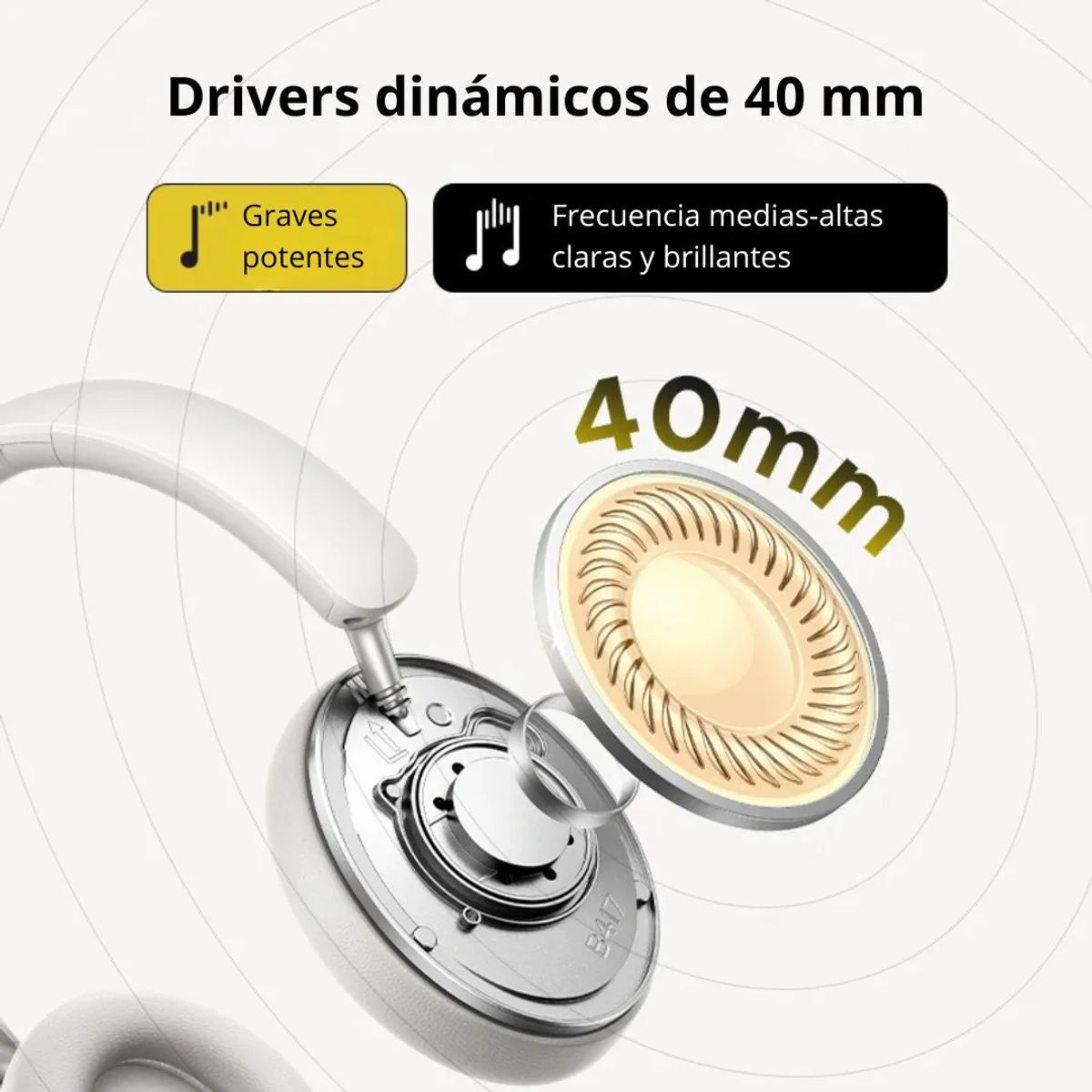 AUDÍFONOS BLUETOOTH UGREEN STUDIO MAX2 HP205 OVER EAR 80H CON CARGA RÁPIDA - 2