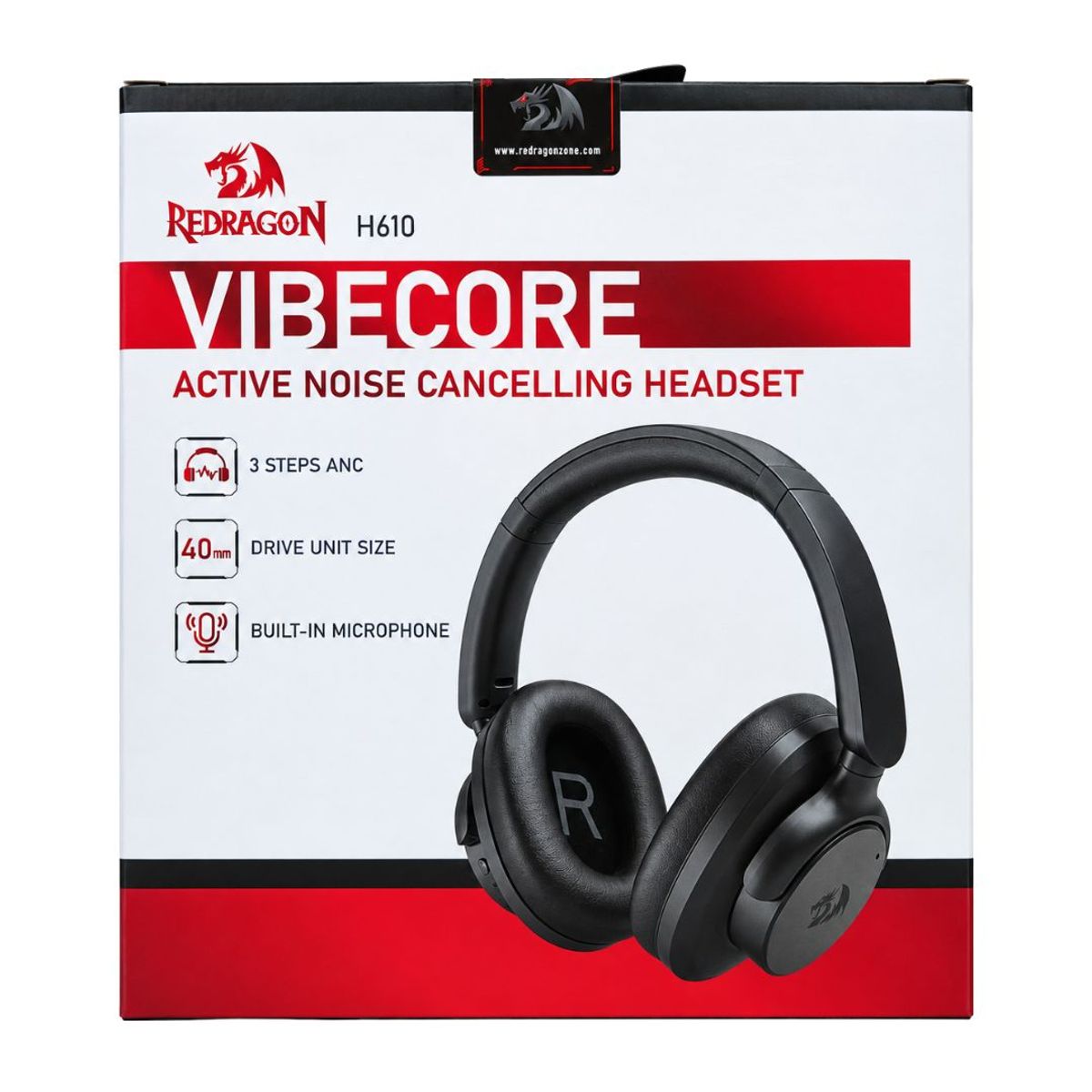AUDÍFONOS BLUETOOTH REDRAGON VIBECORE H610 ANC 40H GAMER CON MICRÓFONO - 7