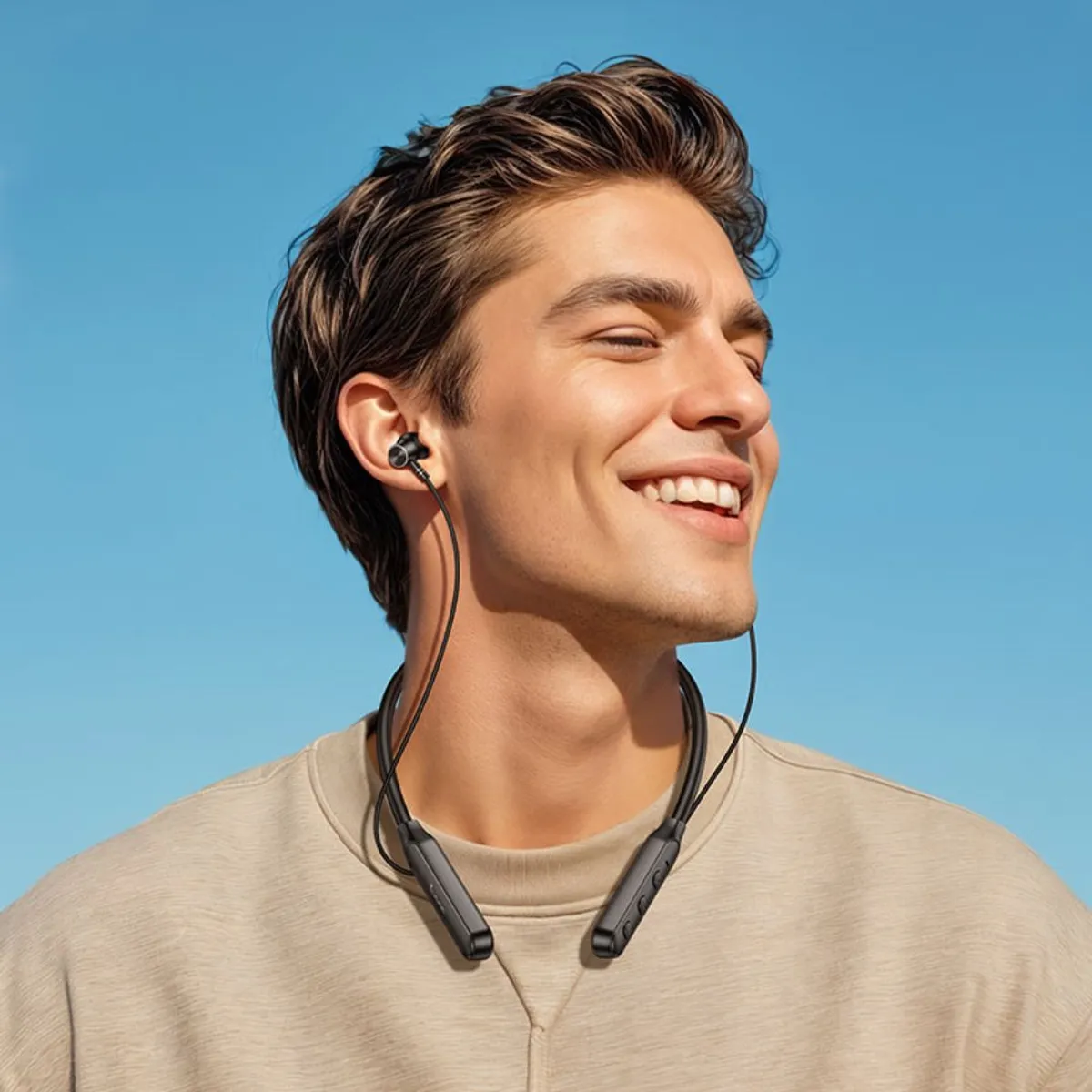 AUDÍFONOS BLUETOOTH DE CUELLO HOCO ES74 30 HORAS PARA LLAMADAS VIBRACIÓN Y USB-C - 3