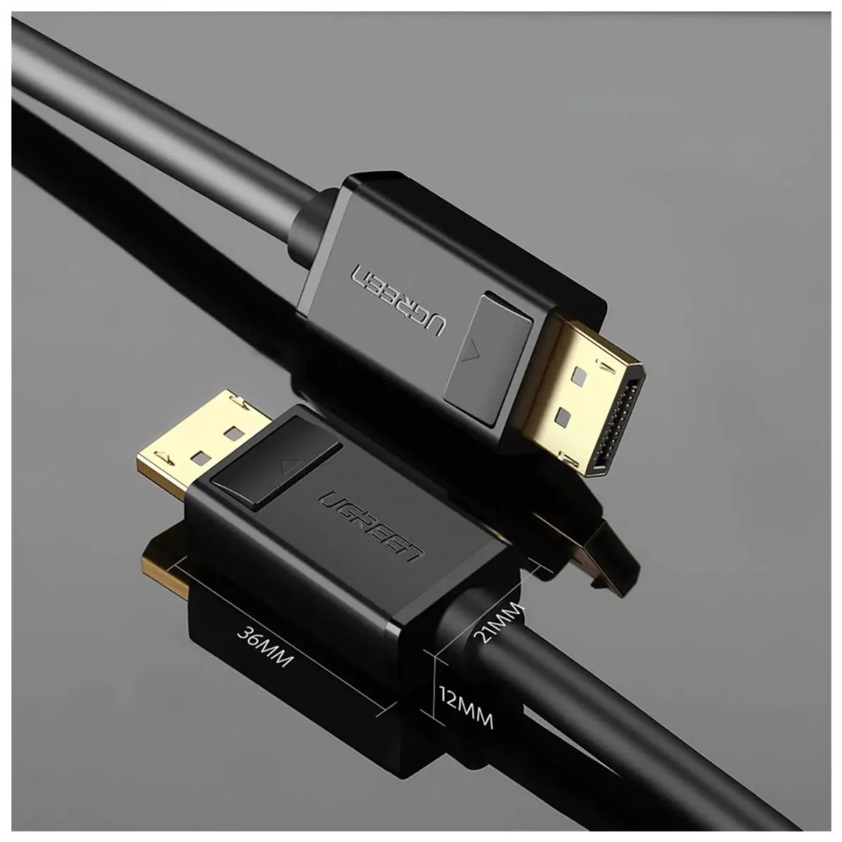 CABLE DISPLAYPORT UGREEN DP102 3M 4K 60HZ 21.6GBPS PARA MONITOR PC TV Y PROYECTOR - 6
