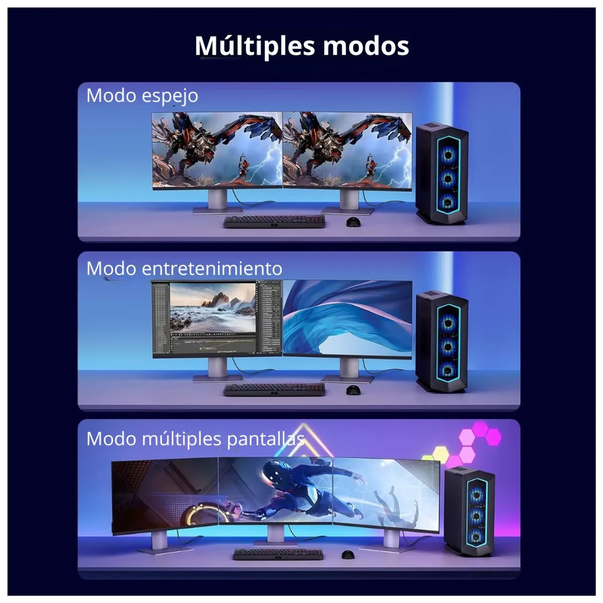 CABLE DISPLAYPORT 1.4 UGREEN DP114 5M 8K 60HZ 4K 144HZ 32.4GBPS PARA MONITOR GAMING - 4