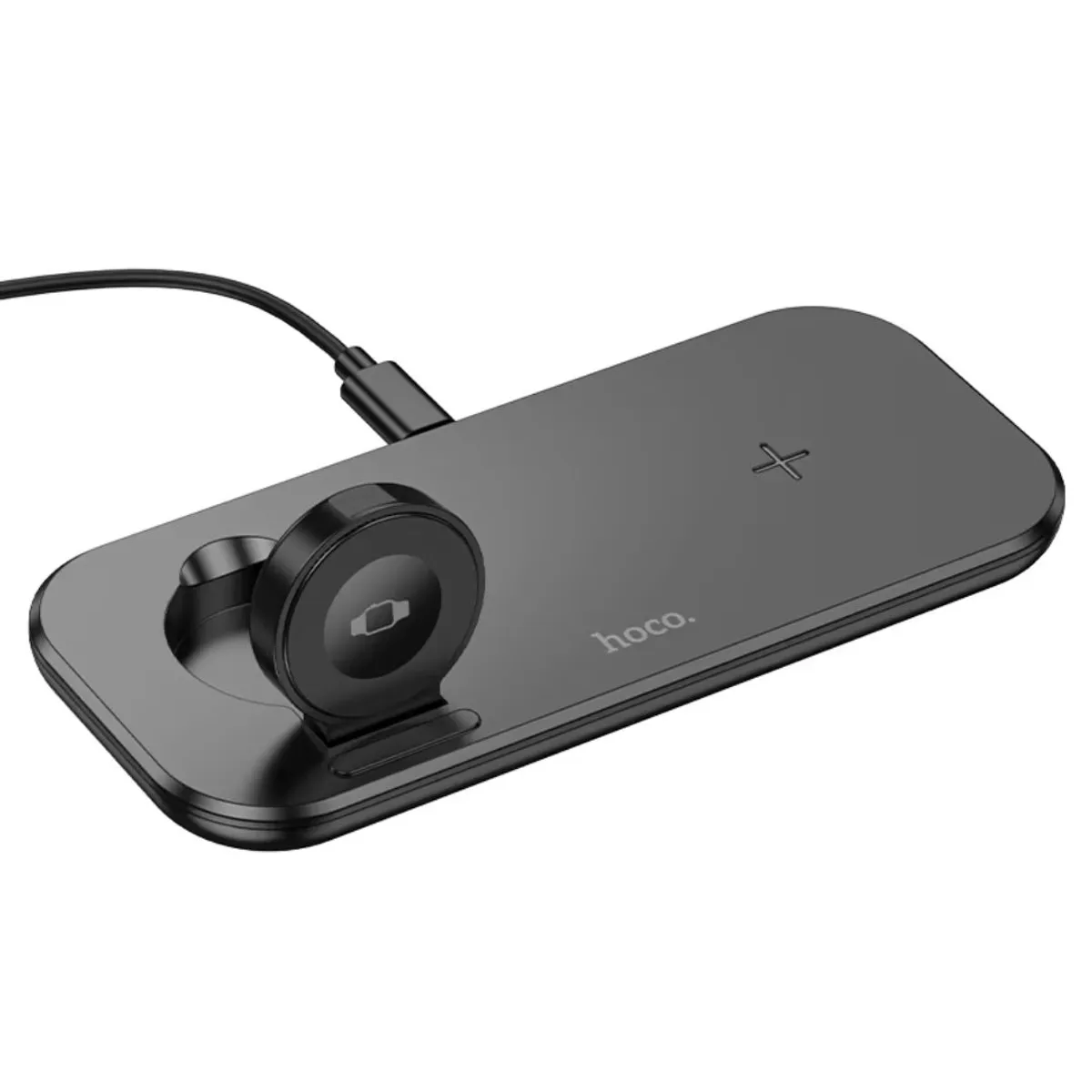 CARGADOR INALÁMBRICO HOCO CW65 3 EN 1 15W PARA IPHONE APPLE WATCH Y AUDÍFONOS - 1