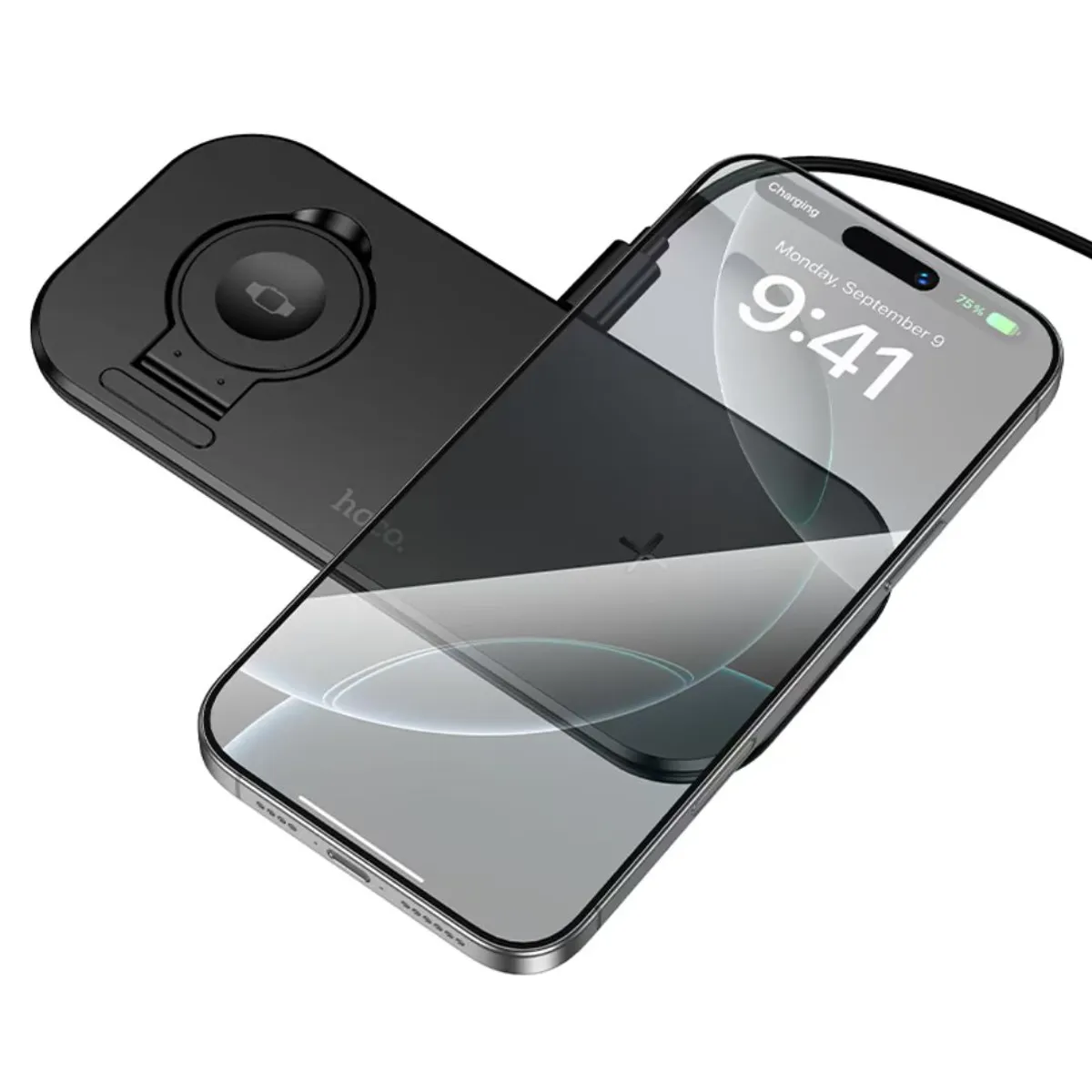 CARGADOR INALÁMBRICO HOCO CW65 3 EN 1 15W PARA IPHONE APPLE WATCH Y AUDÍFONOS - 4