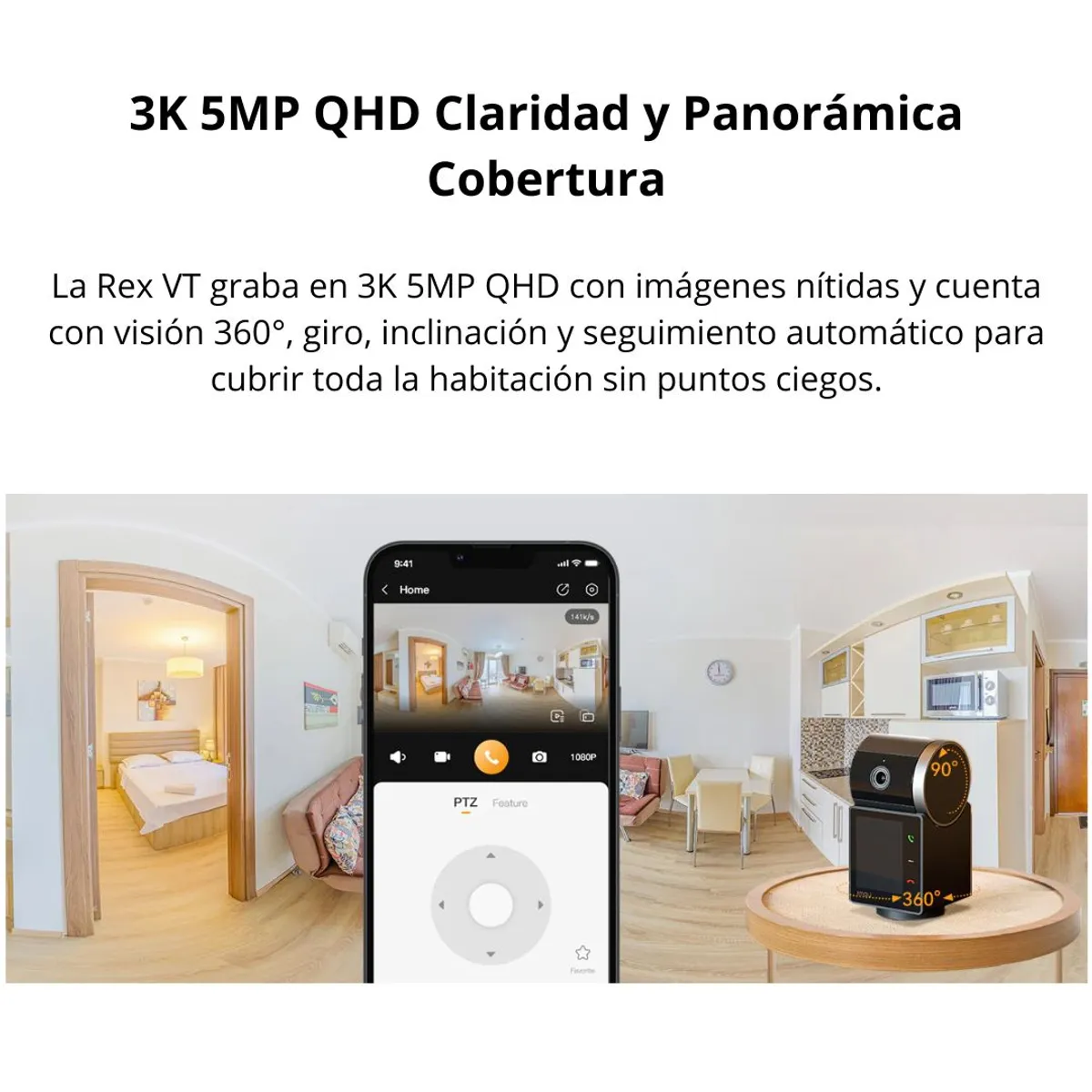CÁMARA DE SEGURIDAD WIFI IMOU REX VT 3K 5MP 360° CON VIDEOLLAMADA Y AUDIO BIDIRECCIONAL - 8