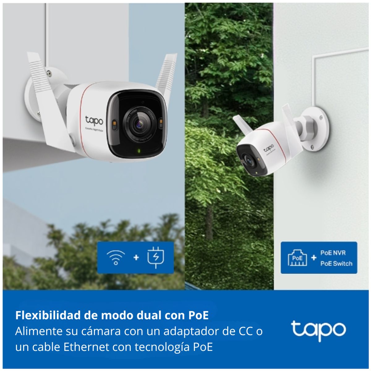 CÁMARA DE SEGURIDAD WIFI EXTERIOR TP-LINK TAPO C325WB 2K QHD COLORPRO IA POE - 4