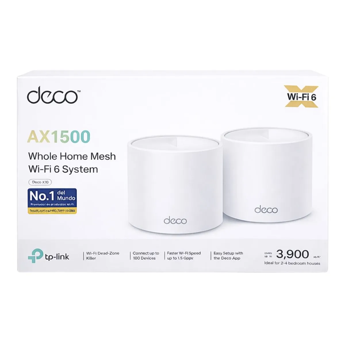 SISTEMA WIFI MESH TP-LINK DECO X10 AX1500 DOBLE BANDA WIFI 6 PARA TODA LA CASA - 2