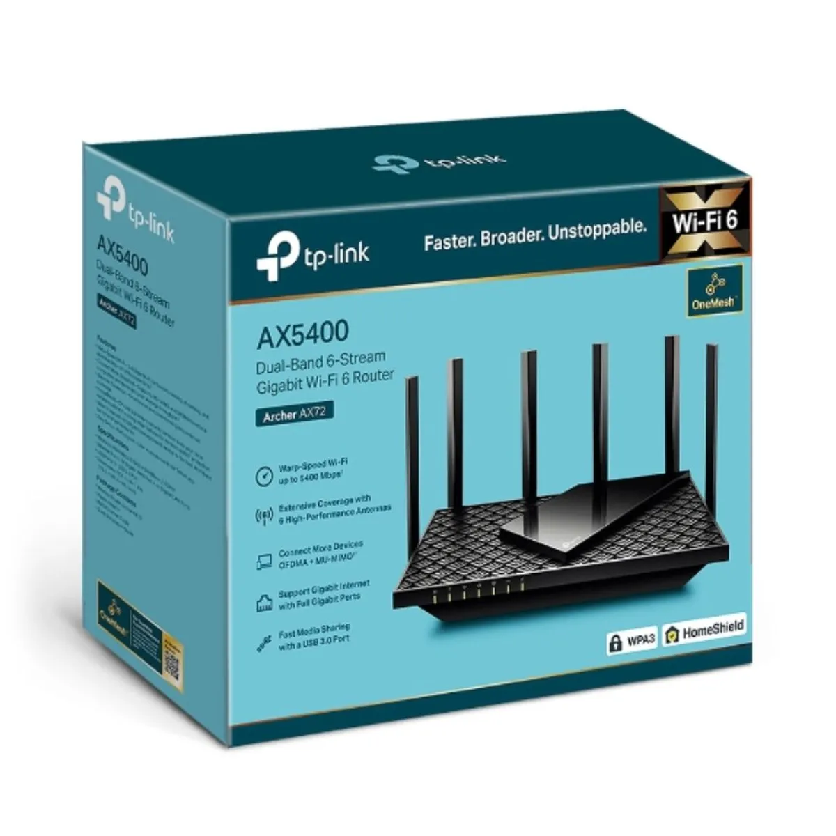 ROUTER WIFI 6 TP-LINK ARCHER AX72 AX5400 GIGABIT DOBLE BANDA CON 6 ANTENAS - 2
