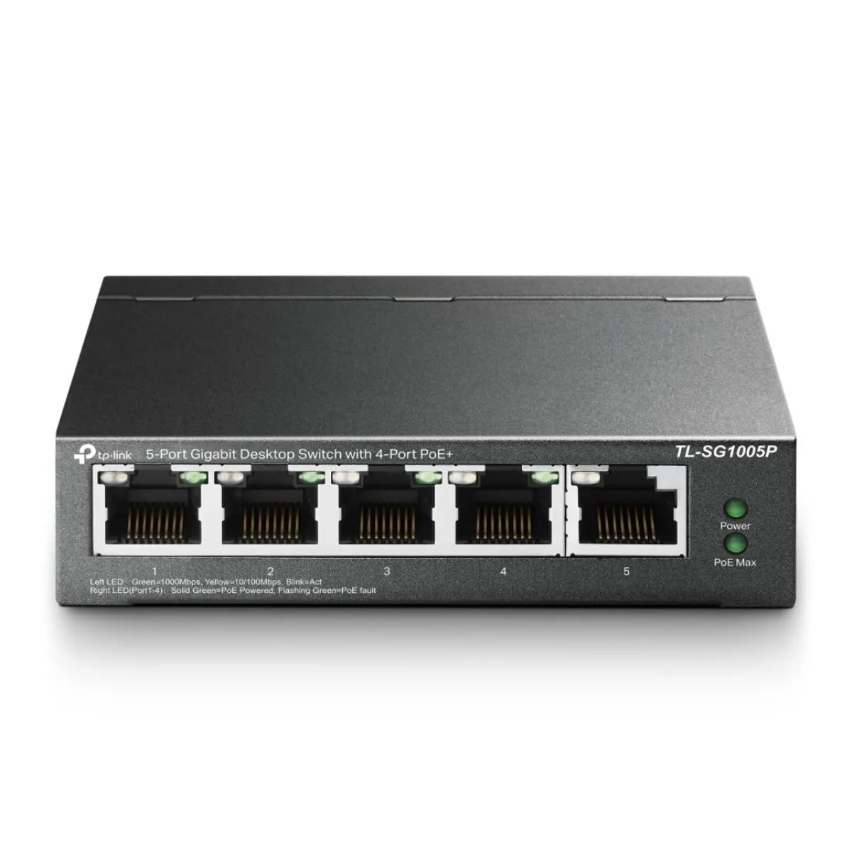 SWITCH POE GIGABIT 5 PUERTOS TP-LINK TL-SG1005P 4 POE+ 65W PARA CÁMARAS IP - 1