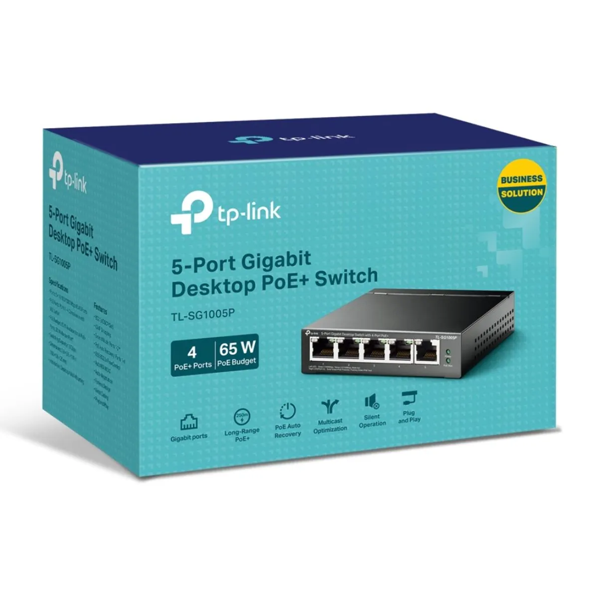 SWITCH POE GIGABIT 5 PUERTOS TP-LINK TL-SG1005P 4 POE+ 65W PARA CÁMARAS IP - 2