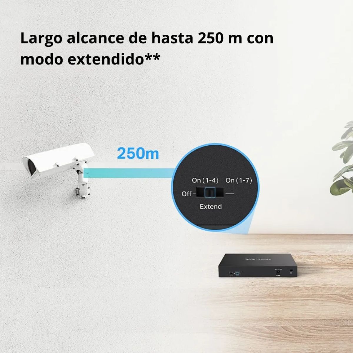 SWITCH POE+ GIGABIT 8 PUERTOS MERCUSYS MS108GP 7 POE+ 65W PARA CÁMARAS IP - 8
