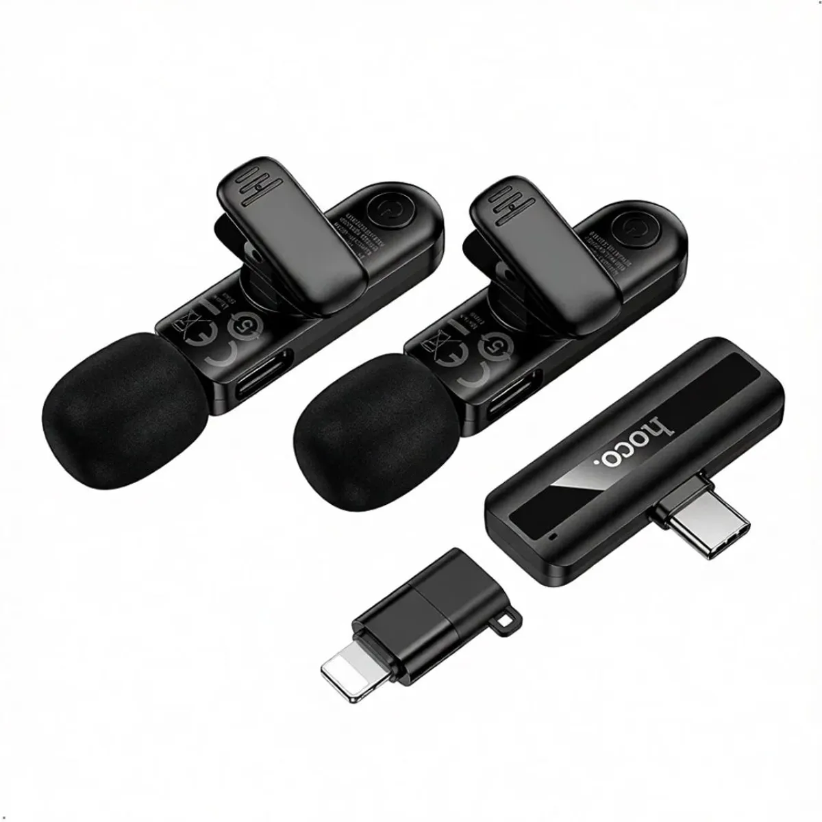 MICRÓFONO SOLAPERO INALÁMBRICO DOBLE HOCO L20A USB-C Y LIGHTNING CON REDUCCIÓN DE RUIDO - 6