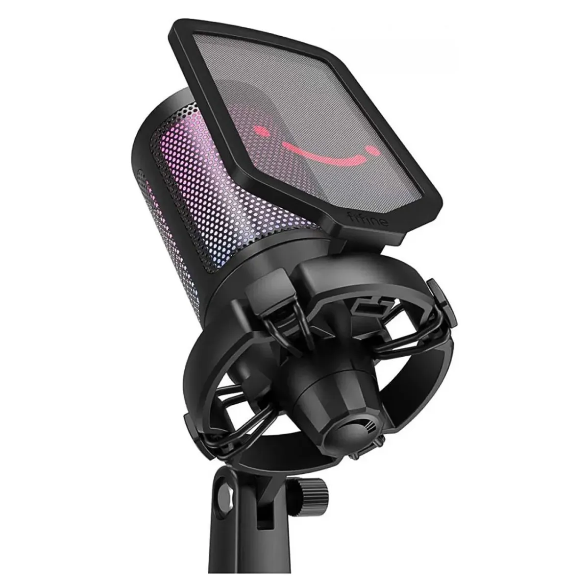 MICRÓFONO GAMER FIFINE AMPLIGAME A6T RGB USB PARA STREAMING CON BRAZO Y ANTIPOP - 2