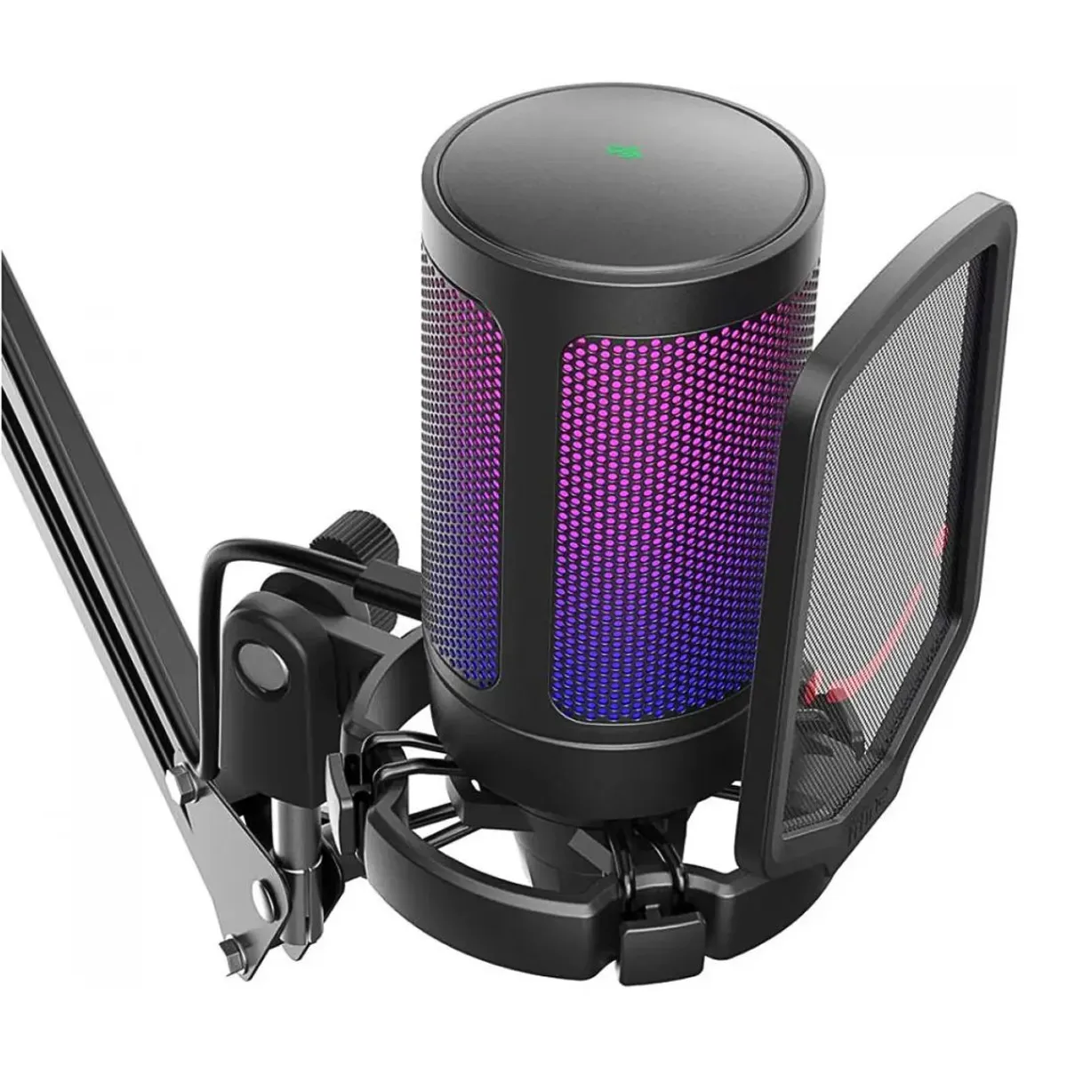 MICRÓFONO GAMER FIFINE AMPLIGAME A6T RGB USB PARA STREAMING CON BRAZO Y ANTIPOP - 3