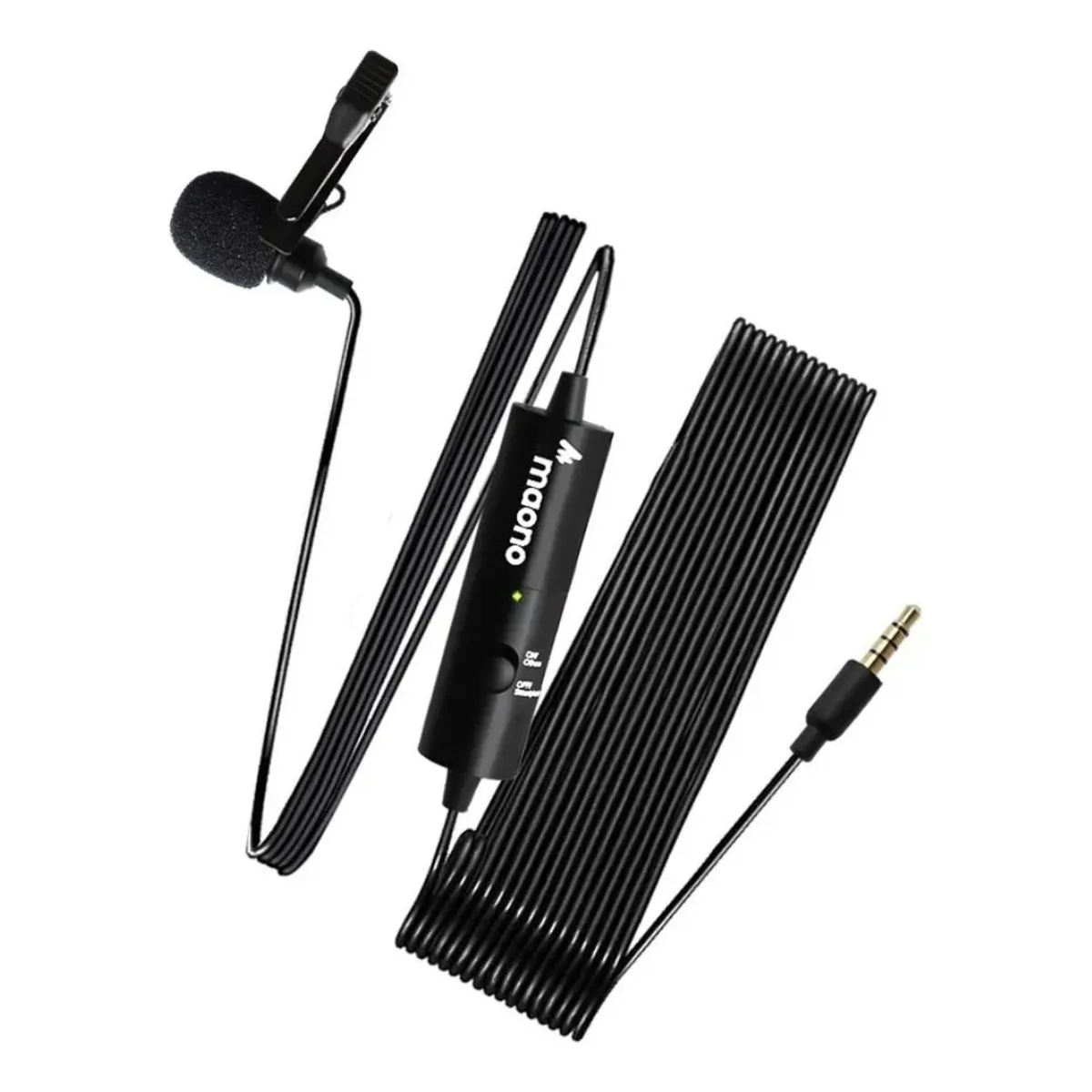 MICRÓFONO SOLAPERO LAVALIER MAONO AU-100 ALÁMBRICO CON CABLE 6 METROS PARA CELULAR CÁMARA PC - 4