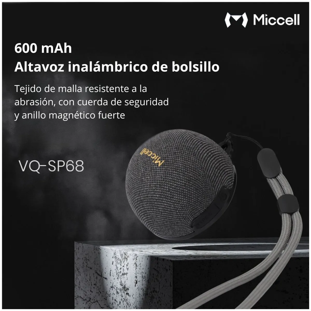 MINI PARLANTE BLUETOOTH MAGNÉTICO 5W RGB PORTÁTIL SOPORTE PARA CELULAR MICCELL SP58 - 3