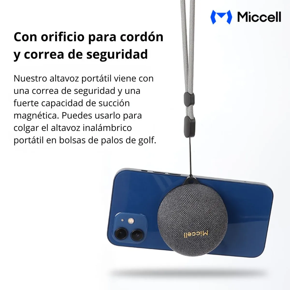 MINI PARLANTE BLUETOOTH MAGNÉTICO 5W RGB PORTÁTIL SOPORTE PARA CELULAR MICCELL SP58 - 4