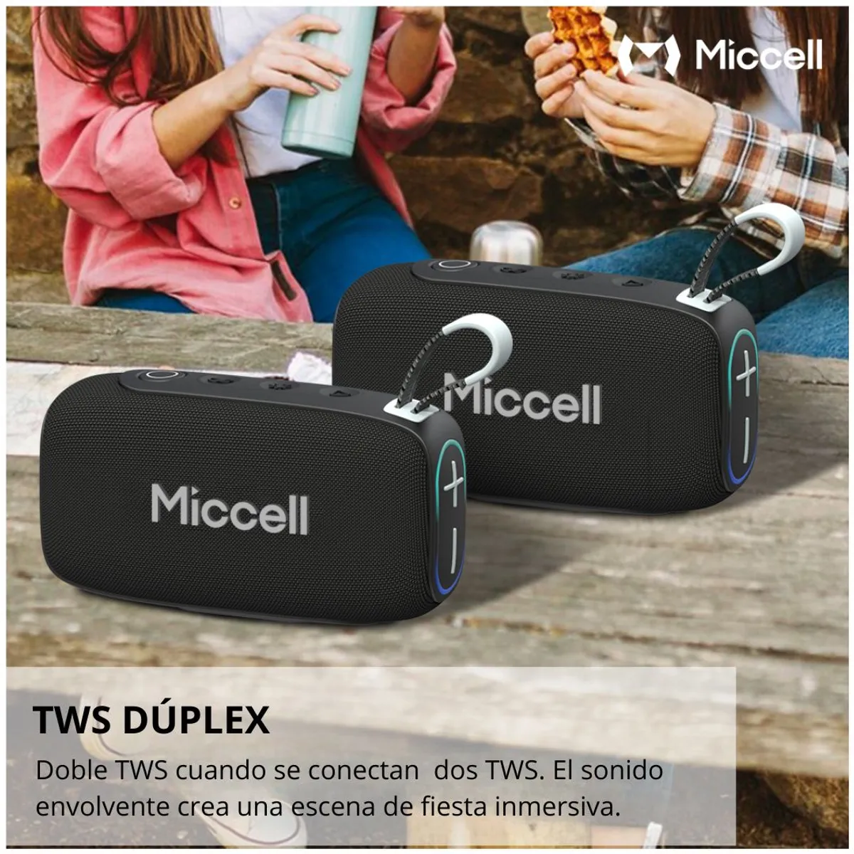 PARLANTE BLUETOOTH 20W BASS BOOST IPX7 LUCES RGB BATERÍA 3000MAH MICCELL VQ-SP55 - 5