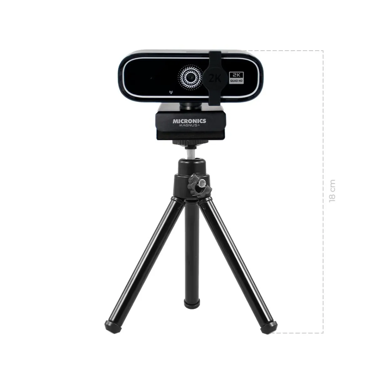 CÁMARA WEB MICRONICS MAGNUS+ 2K 5MP USB CON MICRÓFONO Y TRÍPODE - 2