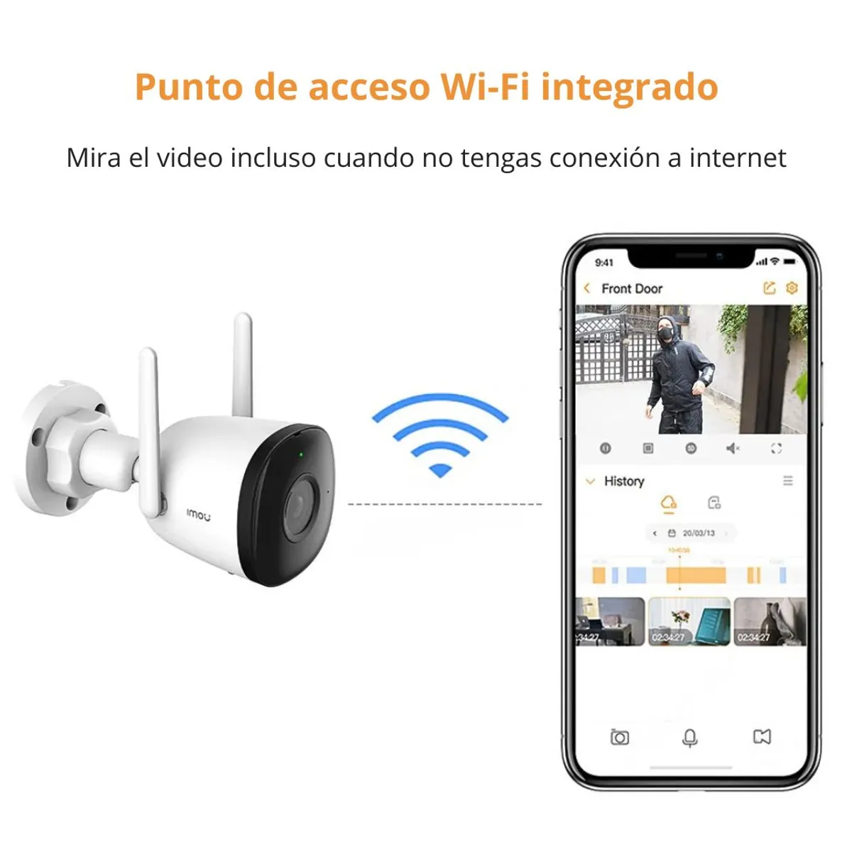 CÁMARA WIFI EXTERIOR IMOU BULLET 3 3MP WIFI 6 VISIÓN NOCTURNA COLOR IA DETECCIÓN DE PERSONAS IP67 - 6