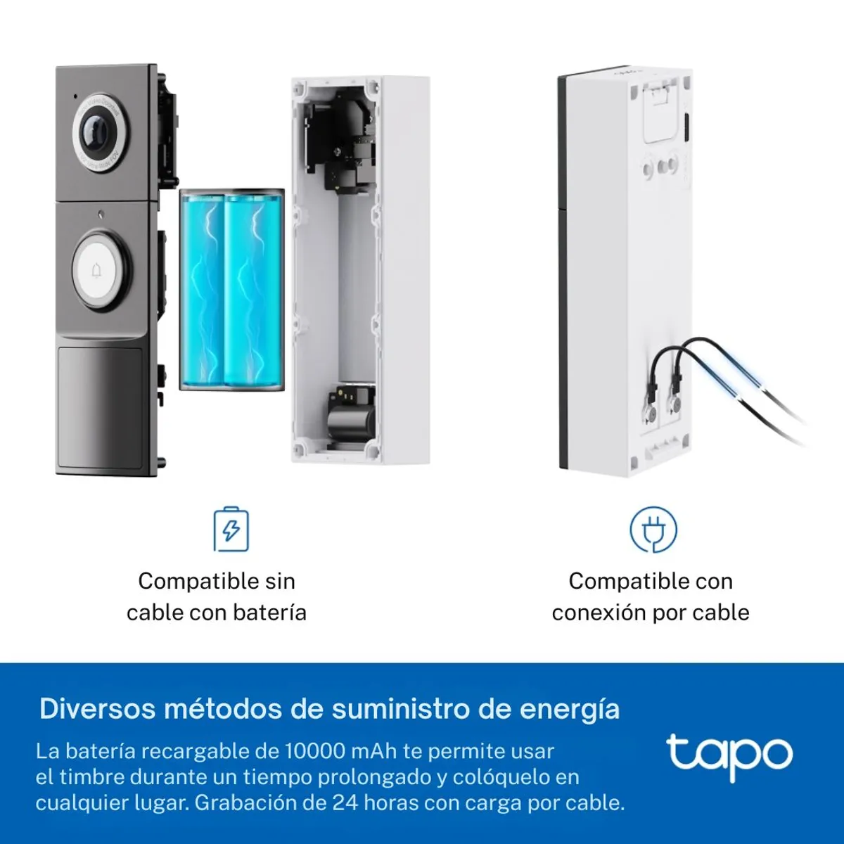 TIMBRE INTELIGENTE TP-LINK TAPO D235 2K 5MP CON CÁMARA 180° Y TIMBRE INTERIOR - 4