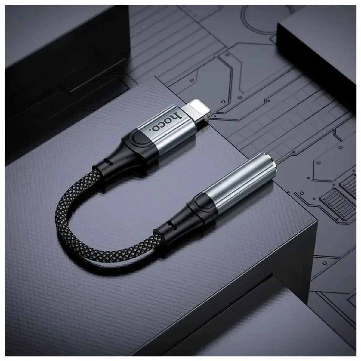 ADAPTADOR LIGHTNING A JACK 3.5MM HOCO LS36A PARA IPHONE AUDÍFONOS Y LLAMADAS - 4