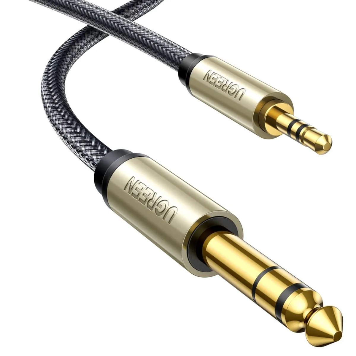 CABLE DE AUDIO UGREEN AV127 3.5 MM A 6.35 MM TRS HIFI 5 METROS PARA AMPLIFICADOR Y MEZCLADORA - 1