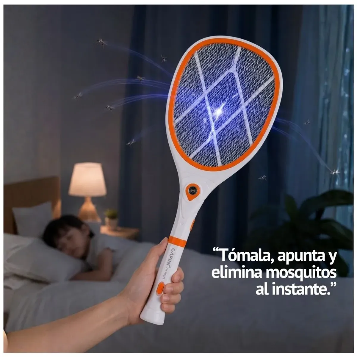 RAQUETA ELÉCTRICA MATA MOSQUITOS CAFINI CN-P9212 RECARGABLE CON LINTERNA LED - 2