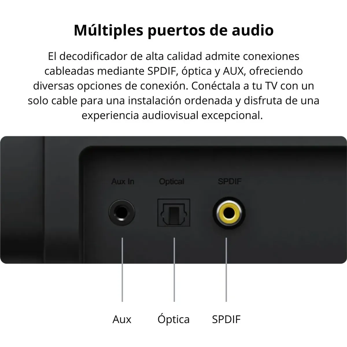 BARRA DE SONIDO XIAOMI SOUNDBAR 2.0 BLUETOOTH 5.3 30W PARA TV ÓPTICO AUX Y SPDIF - 6