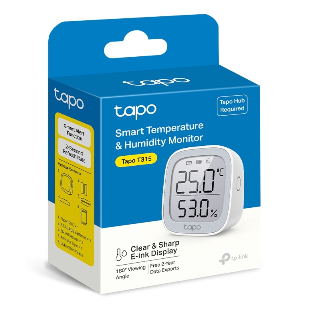 SENSOR INTELIGENTE TP-LINK TAPO T315 TEMPERATURA Y HUMEDAD CON PANTALLA E-INK - 6