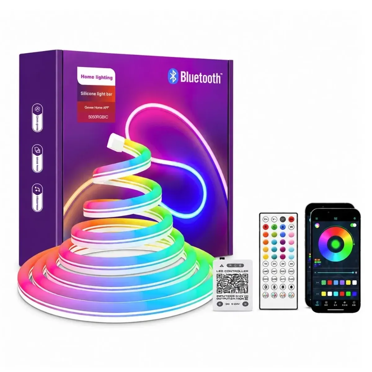 TIRA LED NEÓN RGBIC SEISA HCP069 5M BLUETOOTH APP MÚSICA 24V - 1