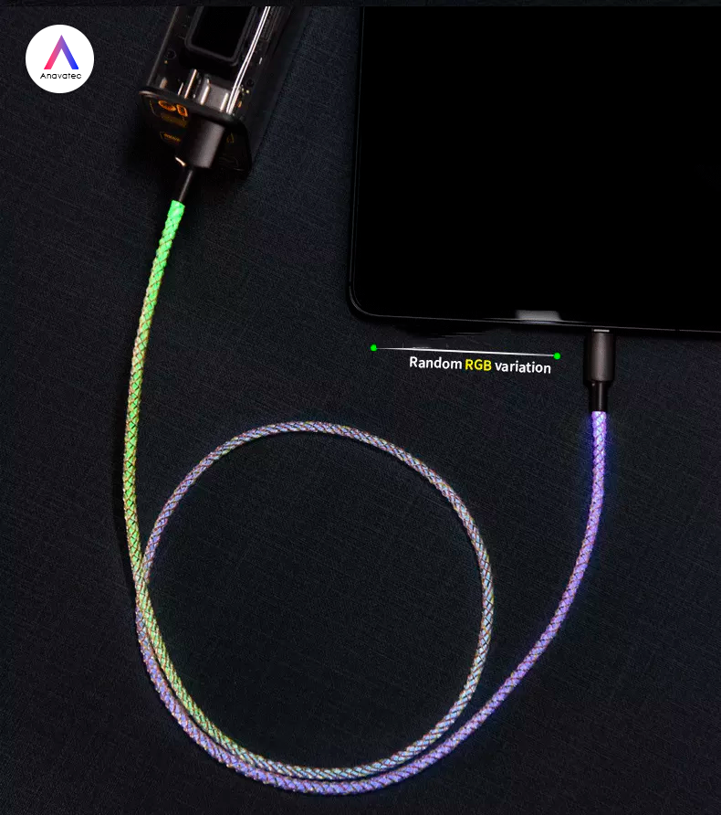 CABLE KREED CARGA Y DATOS TIPO C A TIPO C RGB - 6