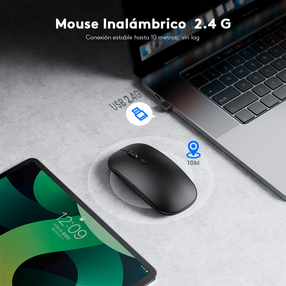 Mouse R Ii Inalambrico Ripley - MOUSE INALÁMBRICO RECARGABLE 2.4G K201 - ROSA