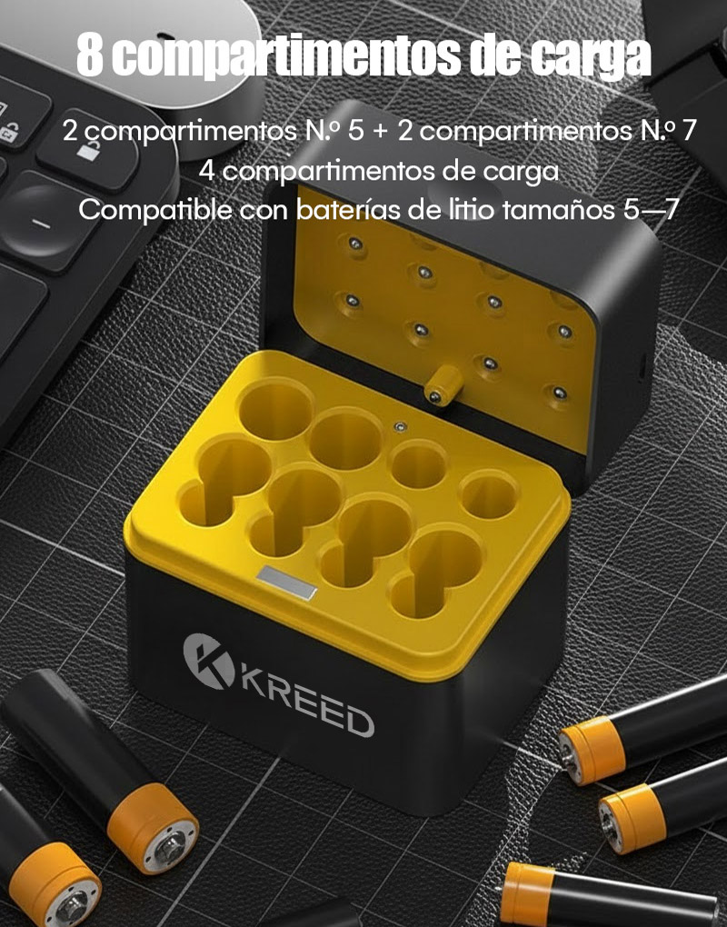 CARGADOR DE PILAS RECARGABLES AA Y AAA - 4